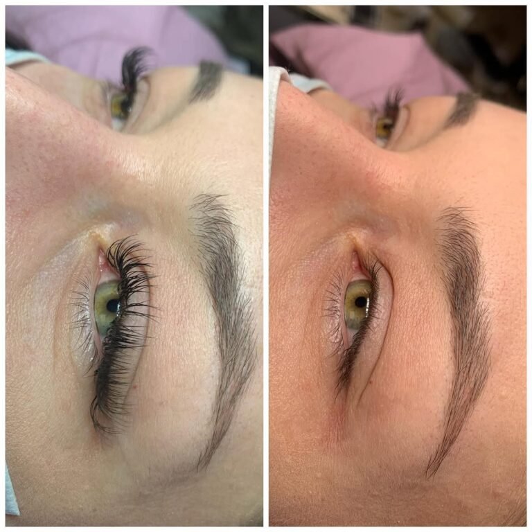Pose mixte d’extensions de cils réalisée par Lorena